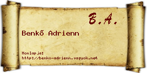 Benkő Adrienn névjegykártya